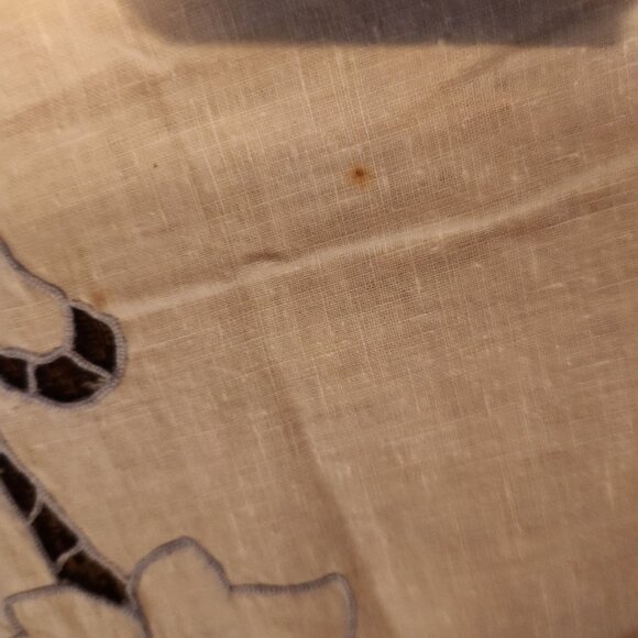 Vintage Victorian Style Hand-Embroidered Lace Tablecloth - Picture 15 of 15